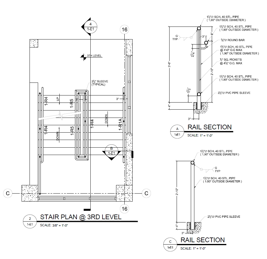 Shop drawings sample drawing from East Coast CAD